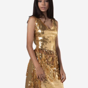 Sparkling Sequin Gold Cocktail Dress