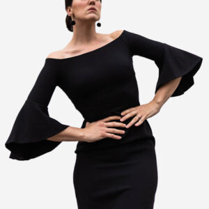 Off-Shoulder Black Cocktail Dress