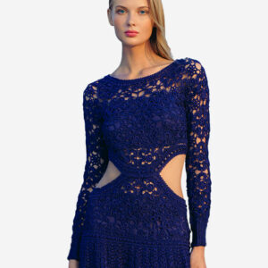 Navy Lace Evening Dress