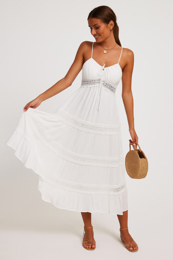 White Boho Maxi Dress